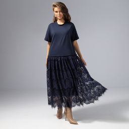 Платье комбинированное с кружевом, Откровенный шик (магия) - Charutti фото 2