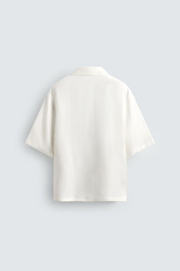CAMISA FLUIDA VISCOSA - LINO / Blanco roto - Zara фото 7