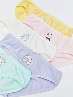 Bask?l? Pamuklu K?z ?ocuk K?lot 5li - Waikiki фото 2