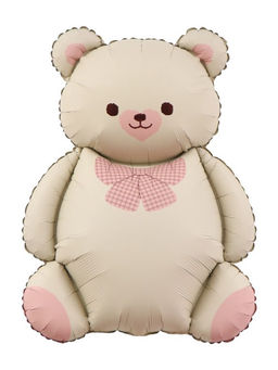 Цена за 2 шт. Воздушный шар фольгированный 35" «Мишка с бантом», матовый