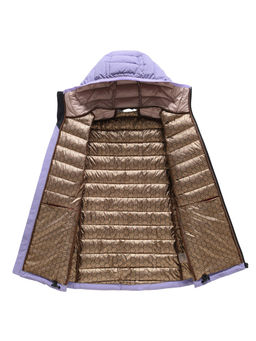 Куртка женская стёганая с капюшоном с графеновой подкладкой сиреневого цвета 9624_1Sn