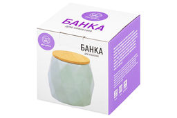 Банка д/хранения 550 мл 10,5*10,5*10,5 см Мятная+ бамбук. крышка с силик. упл. - Elan gallery фото 7