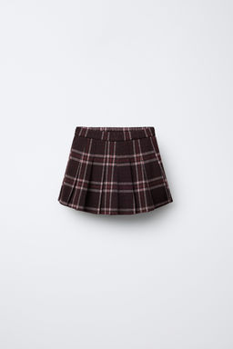 CHECK BERMUDA SKORT WITH PLEATS
