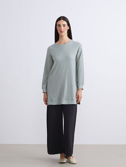 B?y?k Beden Beli Lastikli Krep Kad?n Pantolon