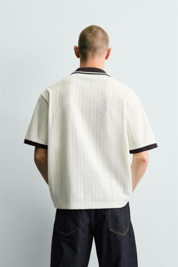 POLO JACQUARD VERTICAL BORDADO / Granate - Zara фото 3