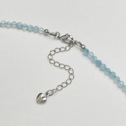 Колье из Аквамарина и Жемчуга "Бантик" 38 см +