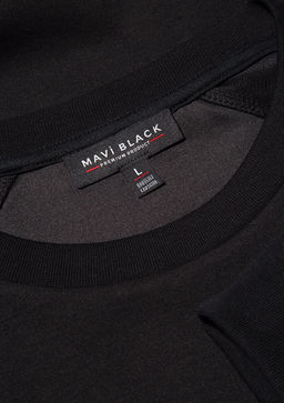 Bisiklet Yaka Siyah Basic Sweatshirt - Mavi фото 8