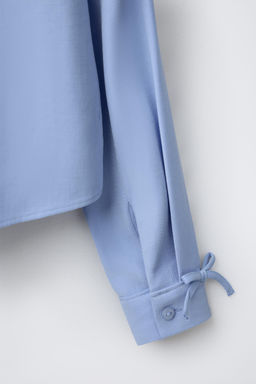 FLOWING SHIRT WITH BOWS - Zara фото 4