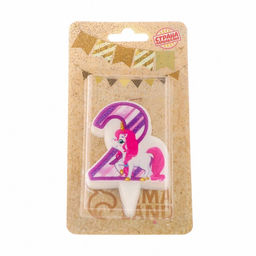 Свеча в торт Единорог, цифра 2, фиолетовая, 6,5 см - Страна карнавалия фото 4