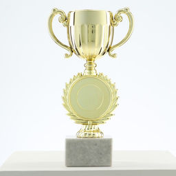 Кубок под нанесение, наградная фигура, золото, подставка камень, 17×9.5×5 см