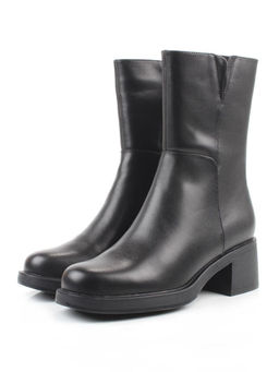 01-M43-7 BLACK Ботинки демисезонные женские (натуральная кожа, байка)