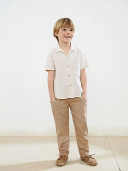 Keten Kar???ml? Erkek ?ocuk Kargo Pantolon