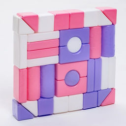 Кубики детские, пластиковые, цветные, 36 штук, 6 ? 6 см, цвет розовый - Соломон фото 7