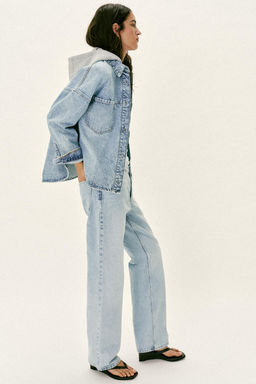 CAZADORA Z1975 DENIM OVERSIZE CAPUCHA / Azul claro - Zara фото 4