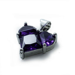 Подвеска Сердечко Фиолетовое-silver чешское стекло с алмазной огранкой