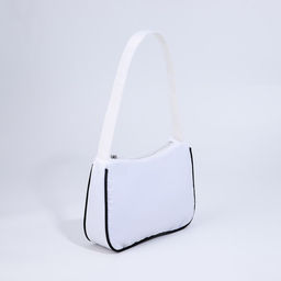 Сумка молодёжная на молнии, с принтом, 24?6.5?17 см, белая