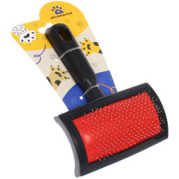 Цена за 4 шт. Расческа-пуходерка для кошек и собак "Пушок" 16см цвет черный на блистере