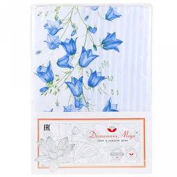 "Колокольчики" Скатерть 240х145см, длина стола до 200см, на 10-12 персон, хлопок "Премиум" 186г/м2, "Домашняя мода" (Россия)