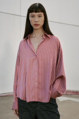 STRIPED SATIN SHIRT - Zara фото 2