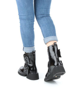 04-HSM710 BLACK Ботинки зимние женские (натуральная кожа, натуральный мех) - Фабричный китай фото 3