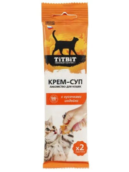 Титбит Крем-суп для кошек с кусочками индейки 2 шт*10 г