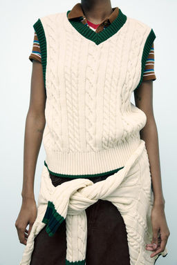 CABLE-KNIT VEST - Zara фото 2