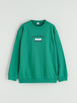 Bask?l? Erkek ?ocuk Sweatshirt