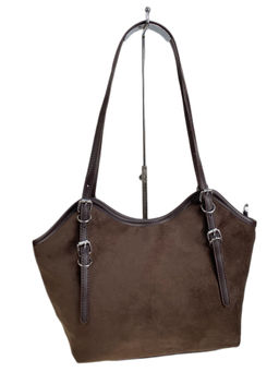 Женская сумка из искусственной замши, цвет шоколад