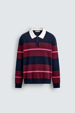 STRIPED KNITTED POLO SHIRT - Zara фото 7