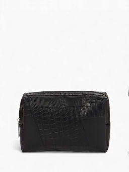 Косметичка ONE COLOR, на молнии, искусственная кожа, чёрная