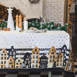 Скатерть Этель: Золотой город, 110 147 см с ГМВО, 100 % хлопок, саржа, 190 г/м