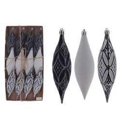 Набор из 12-ти шт: Украшение новогоднее "Капля", L33 W4 H16 см