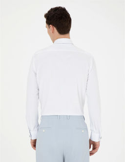Beyaz Slim Fit Uzun Kollu Klasik G_mlek