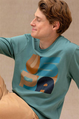 Мужской мятный свитшот Неожиданная скидка в корзине