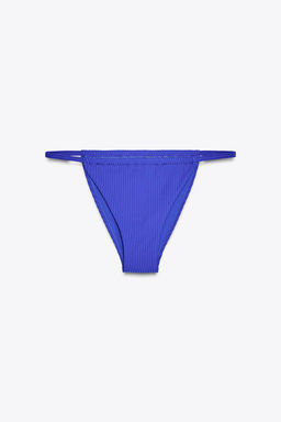 TIE-SIDE RIBBED BIKINI BOTTOMS - Zara фото 5