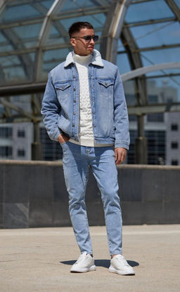 Куртка джинс утепл F021-1370-01W l.blue