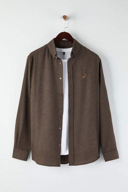 Lacivert Regular Erkek Flanel Nak?sl? Gomlek TMNAW26GO00010 - Trendyolmilla фото 19