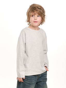 Базовый лонгслив для мальчика 22-6007 белый - Mini maxi фото 41
