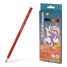 Карандаши ErichKrause Kids "Space Aninals" 12цв., пластиковые (61782) трехгранные