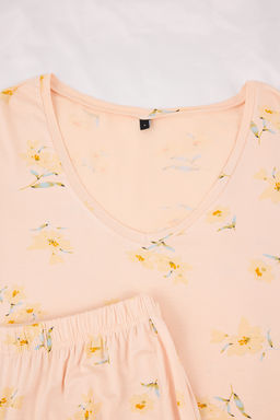 Somon Cicekli Viskon Suprem Orme Pijama Tak?m? THMSS26PT00023 - Trendyolmilla фото 14