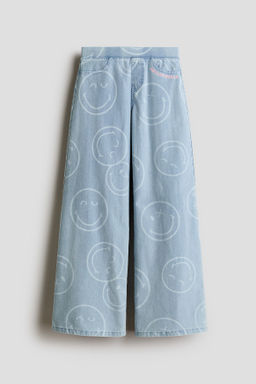 Pantal?n amplio efecto denim
