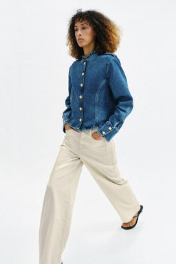 CHAQUETA Z1975 DENIM BOT?N DORADO / Azul medio - Zara фото 5