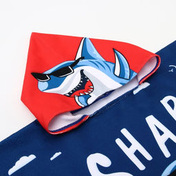 Полотенце-пончо детское LoveLife "Акула" 60х120 см, микрофибра, 100% пэ, 230 г/м2