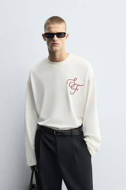 BOXY FIT EMBROIDERED T-SHIRT - Zara фото 3