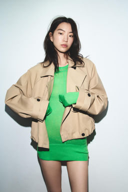 SHORT TRENCH COAT WITH BALLOON EFFECT - Zara фото 13