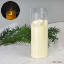 Свеча светодиодная подвижный фитиль в подсвечнике 14 см / VFR-24 /уп 12/288/ - Галеонтрейд фото 4