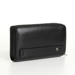 Портмоне-клатч мужской на молнии, чёрное