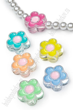 Бусины декоративные "Цветочек" 2 см (20 шт) SF-7769, ассорти