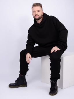 Костюм Грей черный, футер начес - Малина фото 2