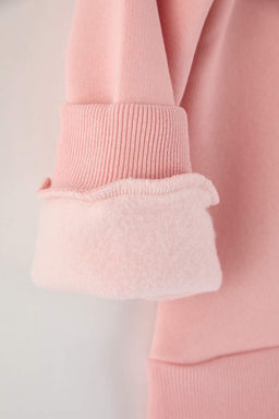 Ekru Pamuklu Kalp Baskl? Kal?n/Ici Polarl? Regular Orme K?z Cocuk Sweatshirt TKDAW26SW00023 - Trendyolmilla фото 7